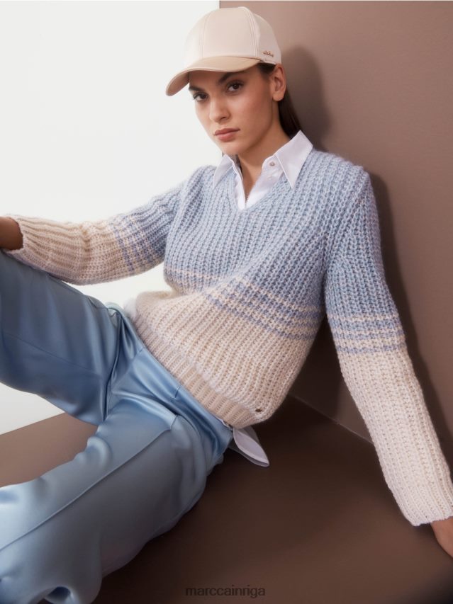 apģērbs tumšas vasaras debesis VRBHXD1083 Marc Cain džemperis - adīts Vācijā