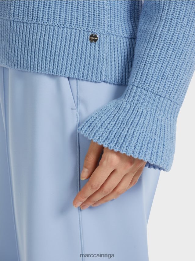 apģērbs tumšas vasaras debesis VRBHXD1085 Marc Cain elegants Vācijā adīts džemperis
