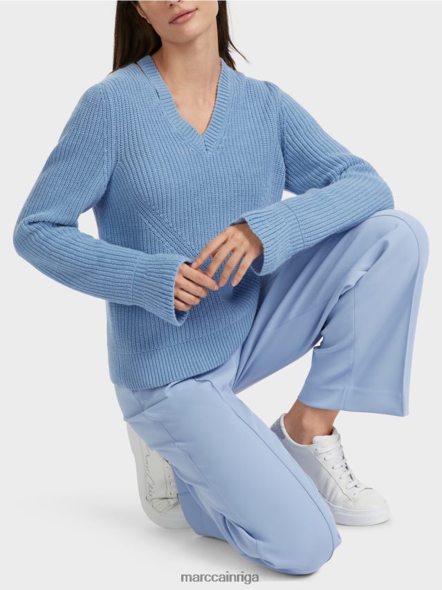 apģērbs tumšas vasaras debesis VRBHXD1085 Marc Cain elegants Vācijā adīts džemperis