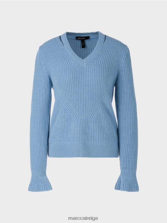 apģērbs tumšas vasaras debesis VRBHXD1085 Marc Cain elegants Vācijā adīts džemperis