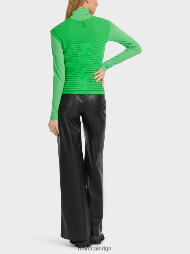 apģērbs tumši ābolu zaļš VRBHXD1034 Marc Cain svītrains \"pārdomāt kopā\" ​​tops