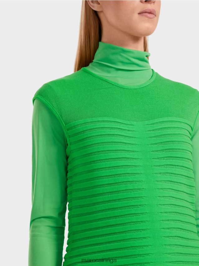 apģērbs tumši ābolu zaļš VRBHXD1034 Marc Cain svītrains \"pārdomāt kopā\" ​​tops