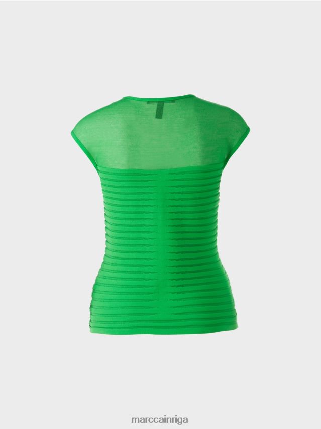 apģērbs tumši ābolu zaļš VRBHXD1034 Marc Cain svītrains \"pārdomāt kopā\" ​​tops