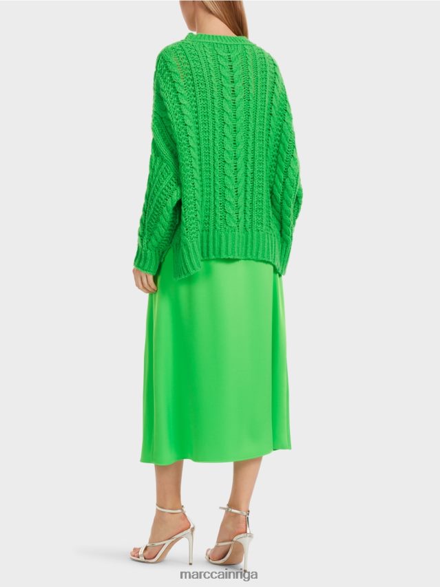 apģērbs tumši ābolu zaļš VRBHXD1039 Marc Cain kabeļa adīts džemperis, adīts Vācijā