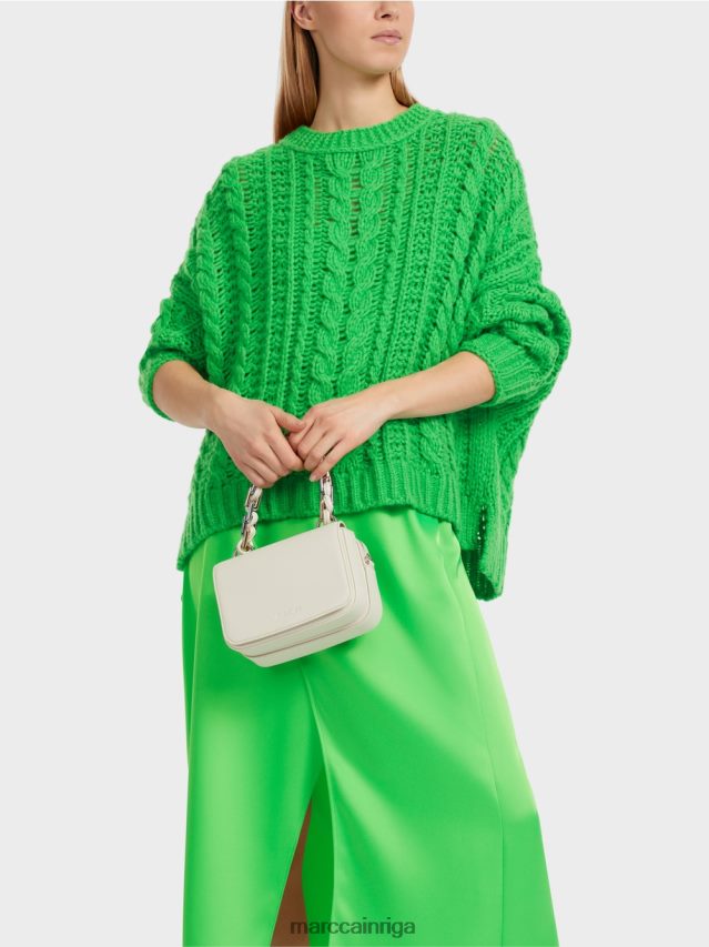 apģērbs tumši ābolu zaļš VRBHXD1039 Marc Cain kabeļa adīts džemperis, adīts Vācijā