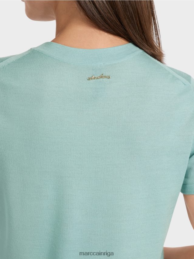 apģērbs tumši debeszils VRBHXD1113 Marc Cain \"pārdomāt kopā\" ​​džemperis ar īsām piedurknēm