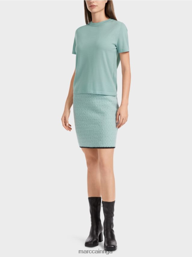 apģērbs tumši debeszils VRBHXD1113 Marc Cain \"pārdomāt kopā\" ​​džemperis ar īsām piedurknēm