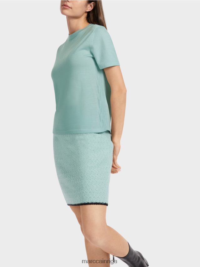 apģērbs tumši debeszils VRBHXD1113 Marc Cain \"pārdomāt kopā\" ​​džemperis ar īsām piedurknēm