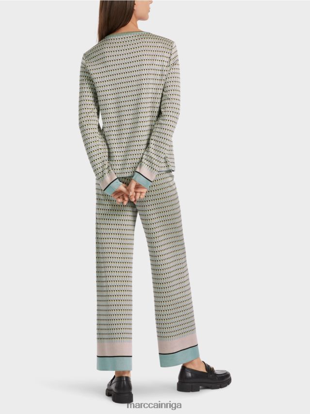 apģērbs tumši debeszils VRBHXD1114 Marc Cain rakstains džemperis, adīts Vācijā