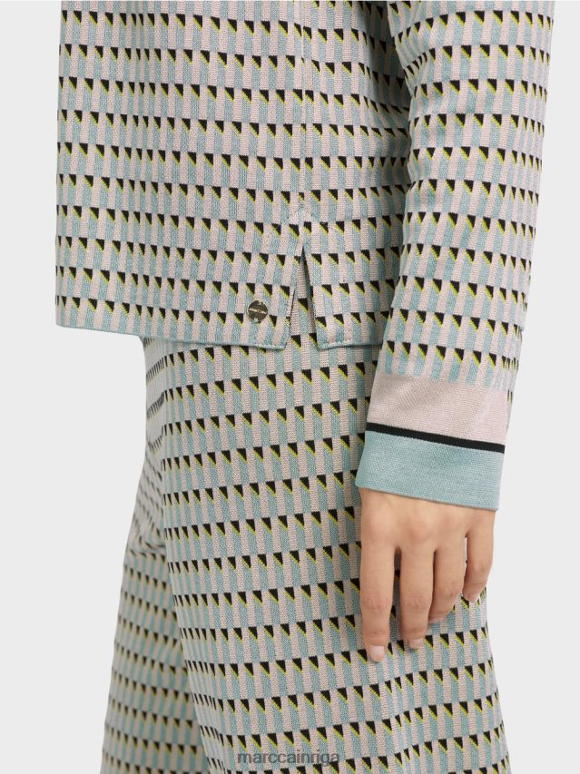 apģērbs tumši debeszils VRBHXD1114 Marc Cain rakstains džemperis, adīts Vācijā