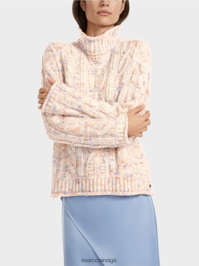 apģērbs tumšs krēms VRBHXD1082 Marc Cain kabeļa adīts džemperis, adīts Vācijā
