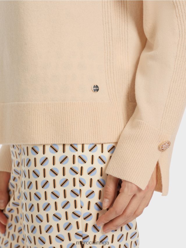 apģērbs tumšs krēms VRBHXD1084 Marc Cain \"pārdomāt kopā\" ​​adīts džemperis