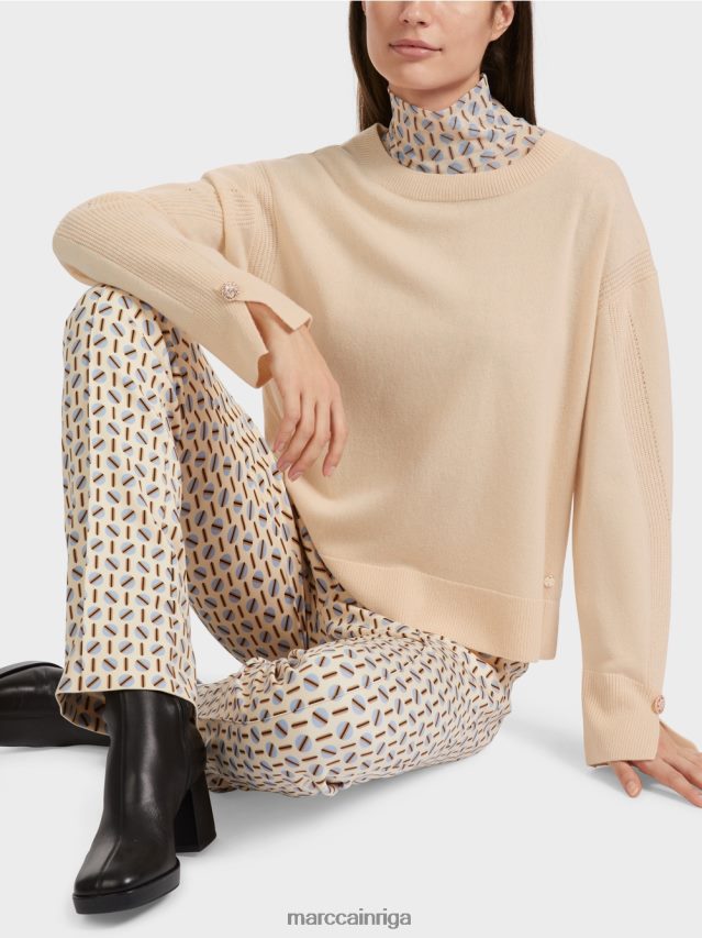 apģērbs tumšs krēms VRBHXD1084 Marc Cain \"pārdomāt kopā\" ​​adīts džemperis