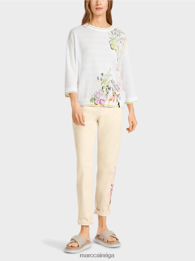 apģērbs viegla limeade VRBHXD1136 Marc Cain ziedu džemperis "adīts Vācijā"