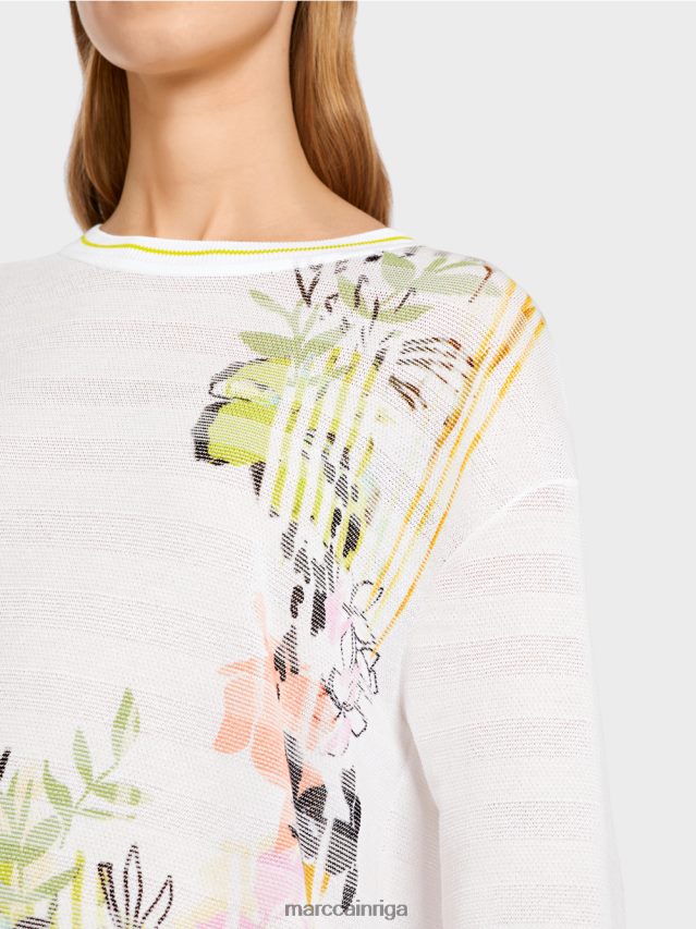 apģērbs viegla limeade VRBHXD1136 Marc Cain ziedu džemperis \"adīts Vācijā\"