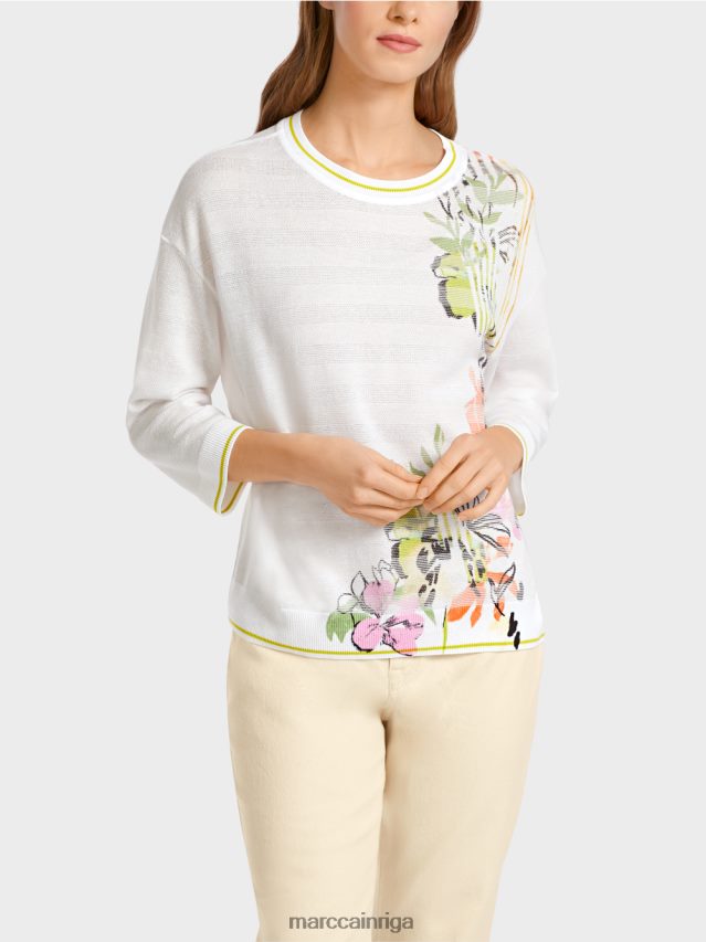 apģērbs viegla limeade VRBHXD1136 Marc Cain ziedu džemperis \"adīts Vācijā\"