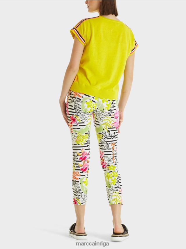 apģērbs viegla limeade VRBHXD1137 Marc Cain ikdienišķs trikotāžas džemperis ar v veida kakla izgriezumu