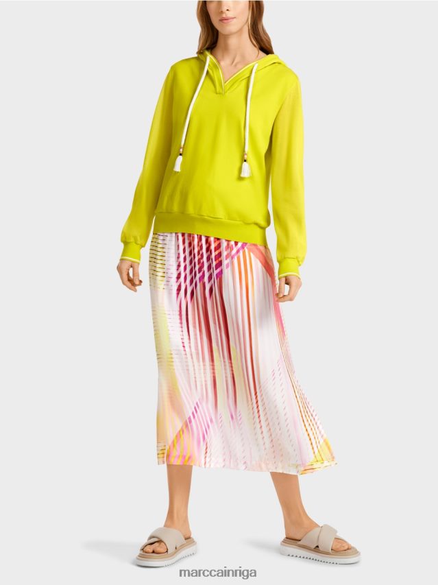 apģērbs viegla limeade VRBHXD1138 Marc Cain džemperis ar kapuci, adīts Vācijā