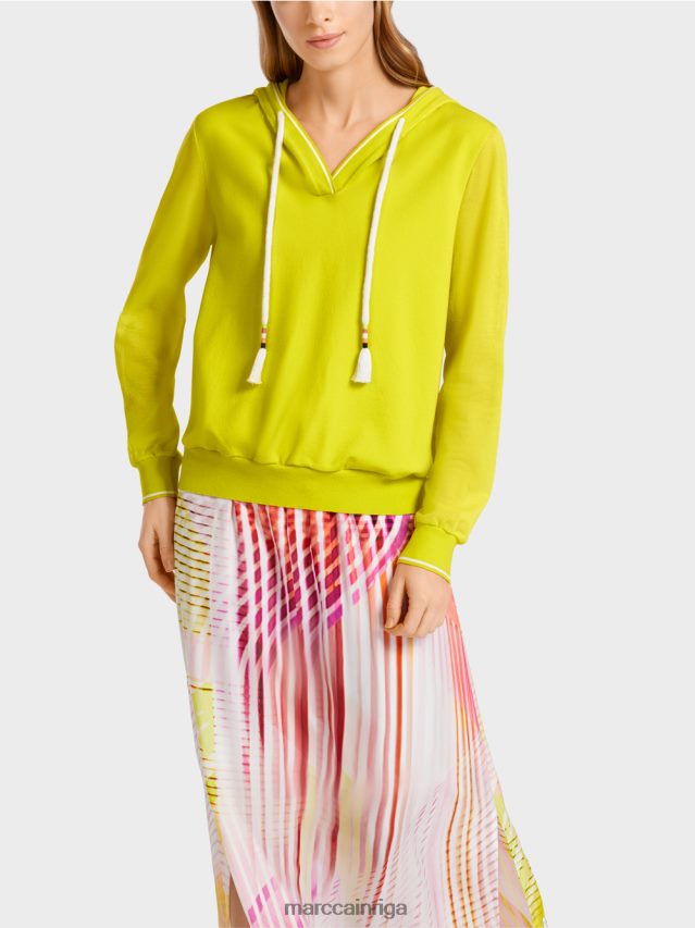 apģērbs viegla limeade VRBHXD1138 Marc Cain džemperis ar kapuci, adīts Vācijā