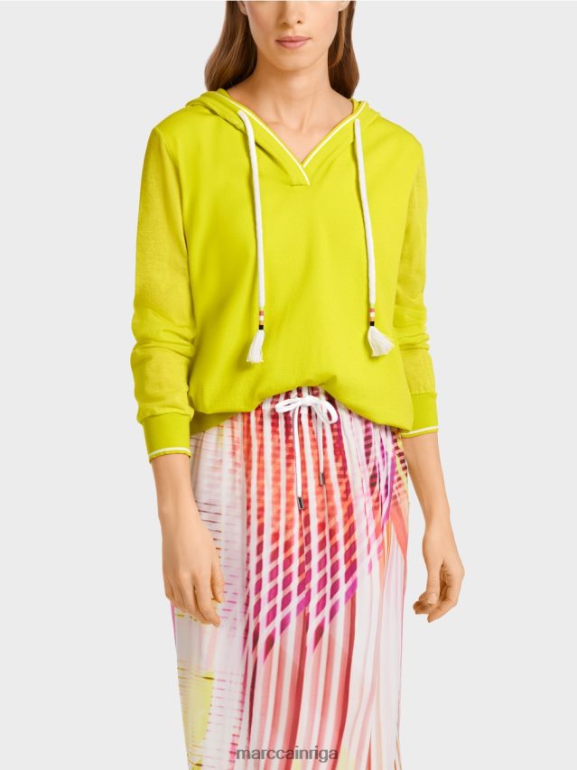 apģērbs viegla limeade VRBHXD1138 Marc Cain džemperis ar kapuci, adīts Vācijā