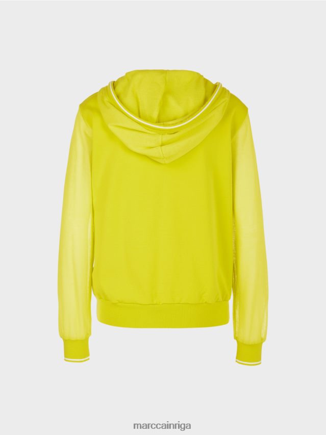 apģērbs viegla limeade VRBHXD1138 Marc Cain džemperis ar kapuci, adīts Vācijā