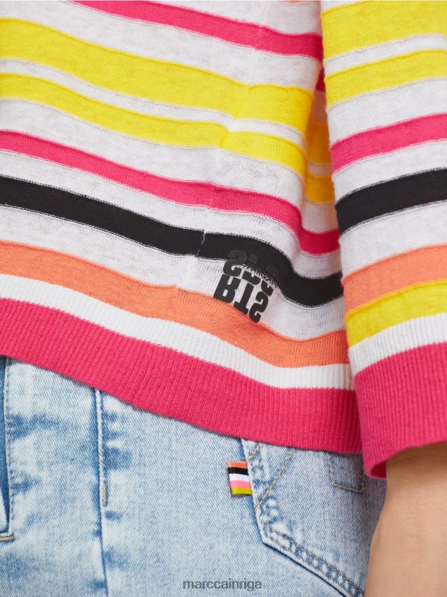 apģērbs viegla limeade VRBHXD1139 Marc Cain svītrains džemperis