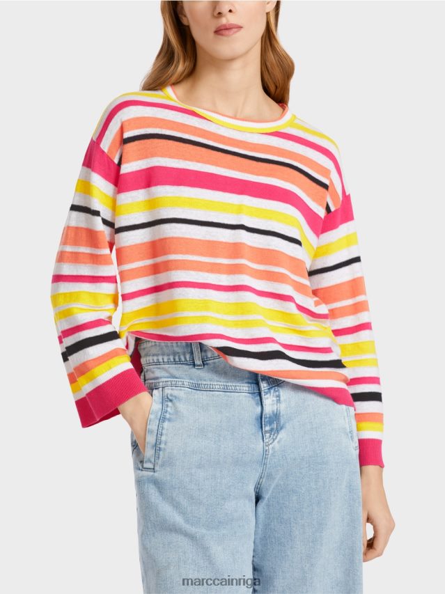 apģērbs viegla limeade VRBHXD1139 Marc Cain svītrains džemperis