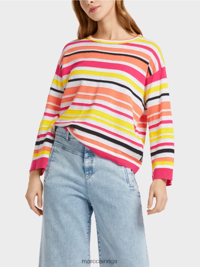 apģērbs viegla limeade VRBHXD1139 Marc Cain svītrains džemperis