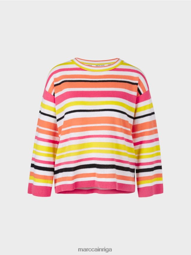 apģērbs viegla limeade VRBHXD1139 Marc Cain svītrains džemperis