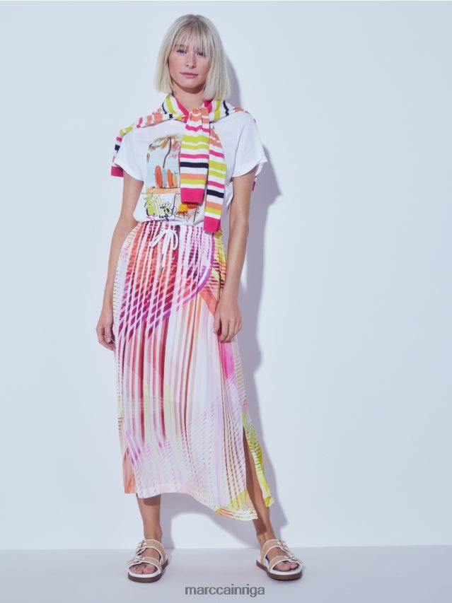 apģērbs viegla limeade VRBHXD1139 Marc Cain svītrains džemperis