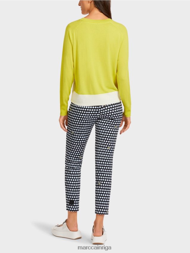 apģērbs zaļais sērs VRBHXD1188 Marc Cain džemperis no grezna materiālu maisījuma