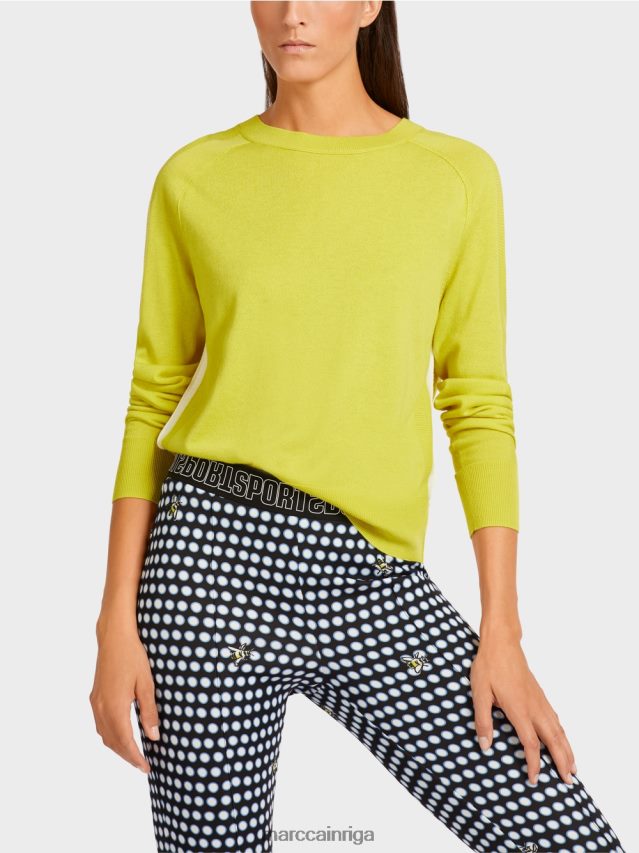 apģērbs zaļais sērs VRBHXD1188 Marc Cain džemperis no grezna materiālu maisījuma