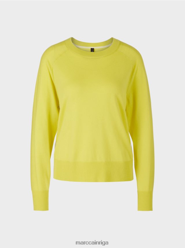 apģērbs zaļais sērs VRBHXD1188 Marc Cain džemperis no grezna materiālu maisījuma