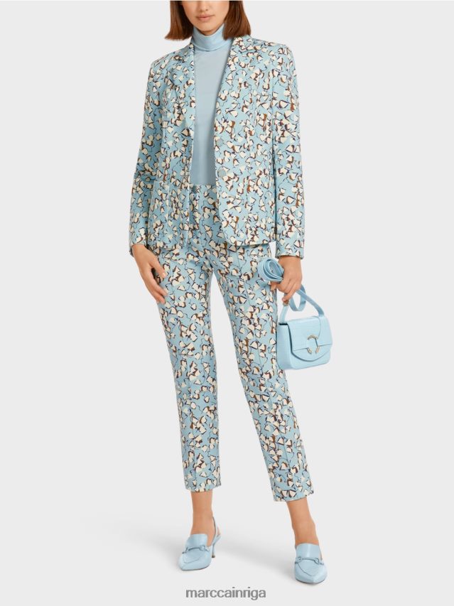 apģērbs atmosfēras zils VRBHXD209 Marc Cain aprīkots bleizeris ar visu apdruku