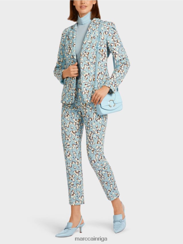 apģērbs atmosfēras zils VRBHXD209 Marc Cain aprīkots bleizeris ar visu apdruku