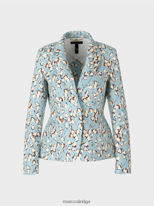 apģērbs atmosfēras zils VRBHXD209 Marc Cain aprīkots bleizeris ar visu apdruku