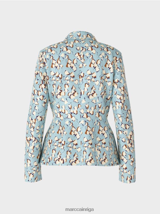 apģērbs atmosfēras zils VRBHXD209 Marc Cain aprīkots bleizeris ar visu apdruku