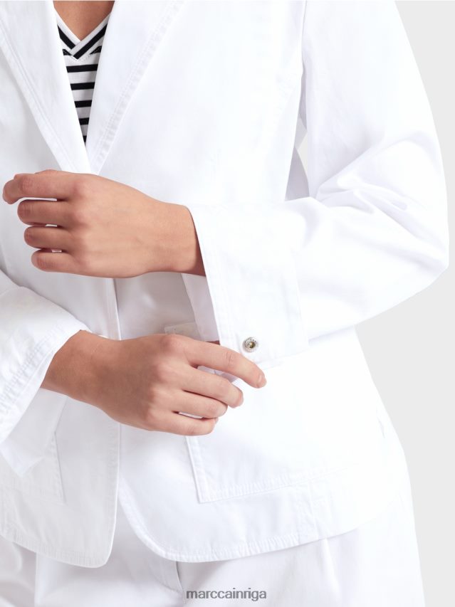 apģērbs balts VRBHXD178 Marc Cain figūra apskāviens \"pārdomāt kopā\" ​​žakete