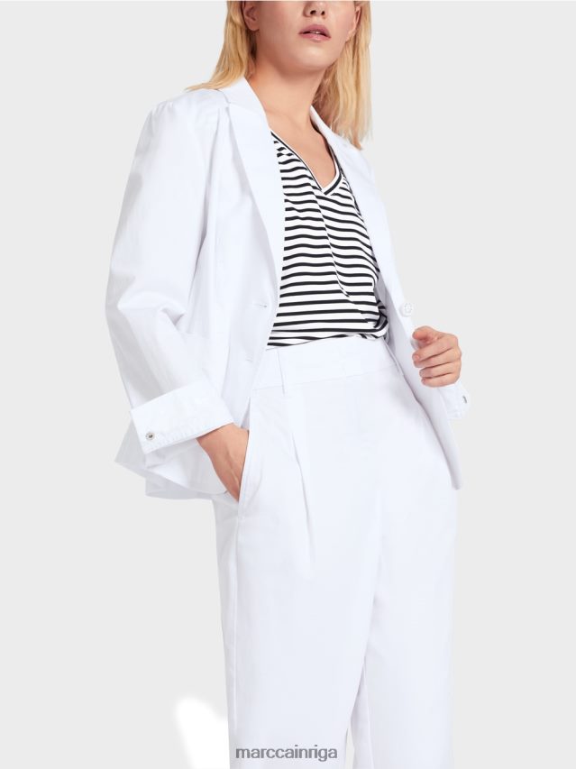 apģērbs balts VRBHXD178 Marc Cain figūra apskāviens \"pārdomāt kopā\" ​​žakete