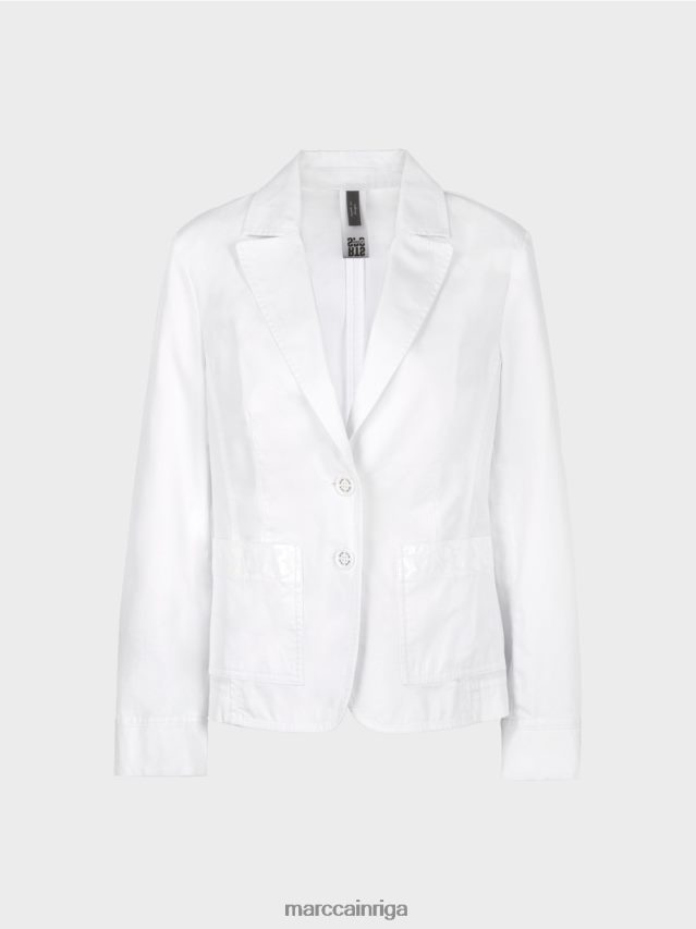 apģērbs balts VRBHXD178 Marc Cain figūra apskāviens \"pārdomāt kopā\" ​​žakete