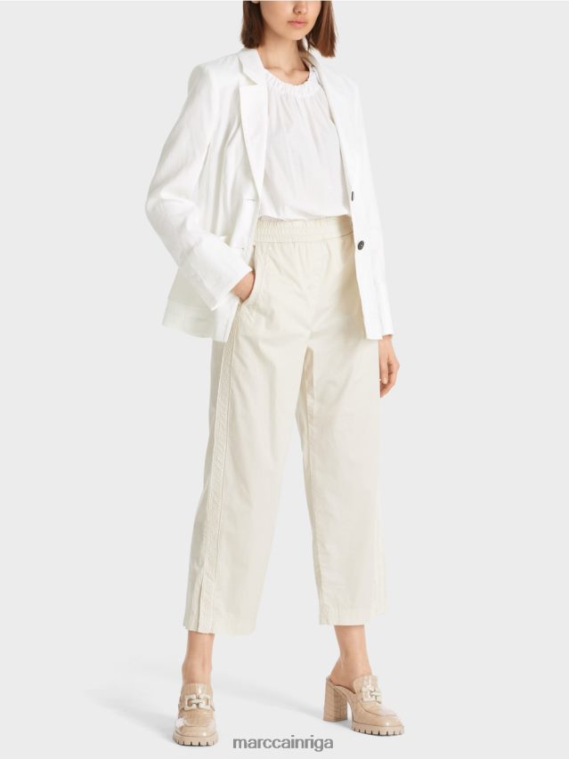 apģērbs balts VRBHXD183 Marc Cain figūru pieguļošs žakete ar linu