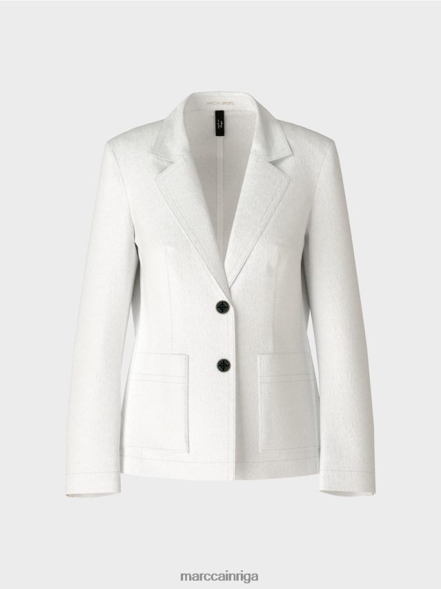 apģērbs balts VRBHXD183 Marc Cain figūru pieguļošs žakete ar linu