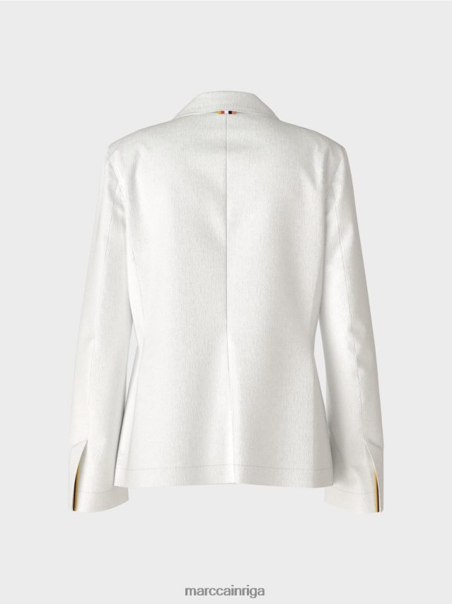 apģērbs balts VRBHXD183 Marc Cain figūru pieguļošs žakete ar linu