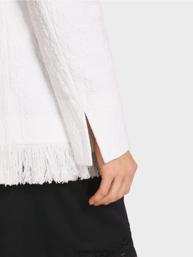 apģērbs gandrīz balts VRBHXD180 Marc Cain kokvilnas žakete ar bārkstīm