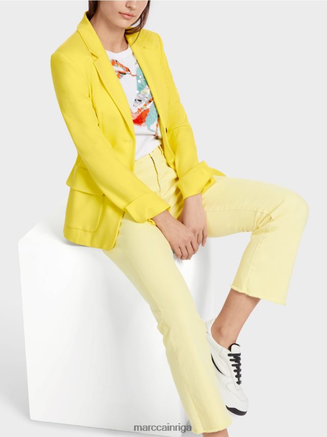 apģērbs mīksts citrons VRBHXD172 Marc Cain bleizeris ar princešu vīlēm