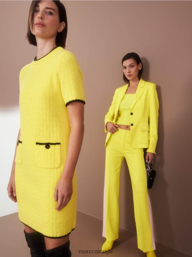 apģērbs mīksts citrons VRBHXD172 Marc Cain bleizeris ar princešu vīlēm