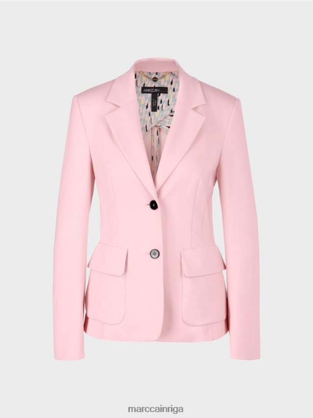 apģērbs mīksts pulveris rozā VRBHXD171 Marc Cain bleizeris ar princešu vīlēm