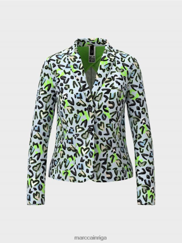 apģērbs mīksts pulveris zils VRBHXD165 Marc Cain pielāgots bleizeris ar visu apdruku