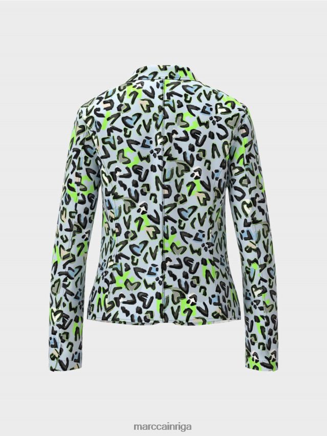 apģērbs mīksts pulveris zils VRBHXD165 Marc Cain pielāgots bleizeris ar visu apdruku