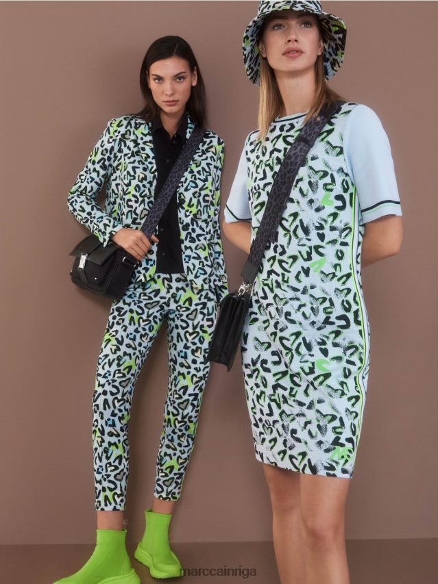 apģērbs mīksts pulveris zils VRBHXD165 Marc Cain pielāgots bleizeris ar visu apdruku